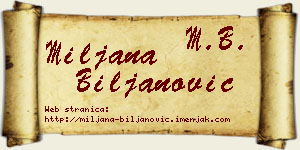 Miljana Biljanović vizit kartica